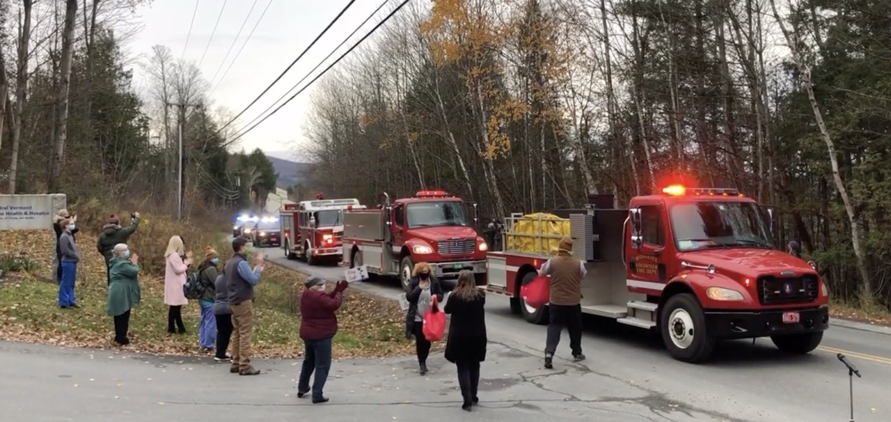A photo of CVHHH staff thanking Emergency Responders