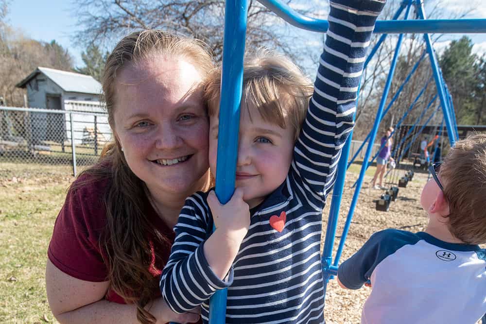 Amy Lee and her daughter Kat are at the playground. They are CVHHH clients.