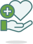Hand and heart icon